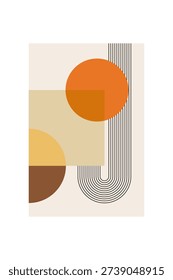 Modern Abstract Geometric Art Poster Collection. Abstract Geometric Poster with Modern Mid Century Shapes
