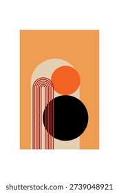 Modern Abstract Geometric Art Poster Collection. Abstract Geometric Poster with Modern Mid Century Shapes