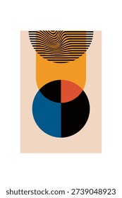 Modern Abstract Geometric Art Poster Collection. Abstract Geometric Poster with Modern Mid Century Shapes