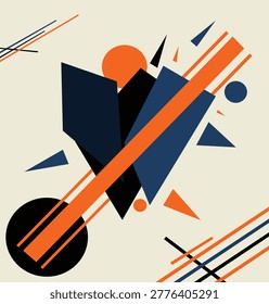 Modern Abstract Geometric Artwork in Constructivist Style