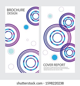 modern abstract geometric background. blue & purple concentric circles. White Cover design template business brochure, booklet, leaflet, magazine. template advertisement