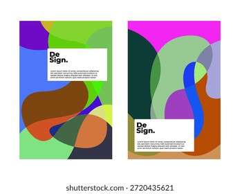 Fondo geométrico Abstractas moderno con Colores audaces y formas orgánicas fluidas