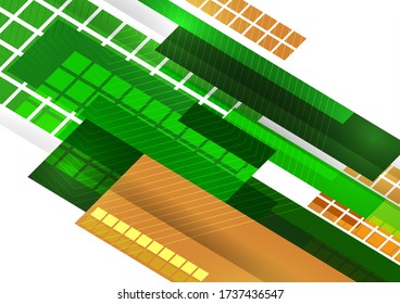 Modern abstract geometric background. Colorful tilted rectangles and squares. Place for text. Corporate design. Vector illustration