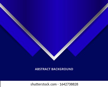 Modern abstract geometric background design. Blue and silver figures on a dark blue background. Vector illustration.