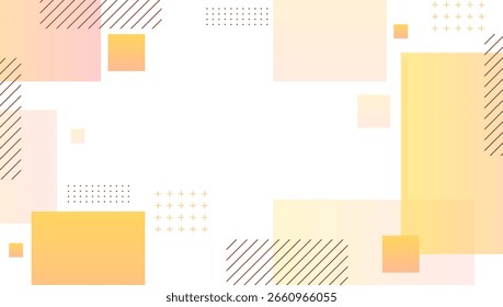 Un diseño de fondo geométrico abstracto moderno con cuadrados, líneas y patrones de colores pastel sobre un fondo blanco. Vector eps 10