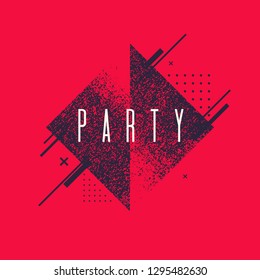 Modern abstract geometric background with flat style. Vector party poster with elements for design