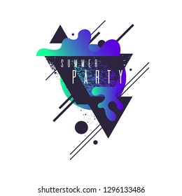 Modern abstract geometric background with flat style. Vector party poster with elements for design