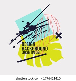 Moderno fondo abstracto y geométrico con un estilo plano y minimalista. Afiche vectorial con elementos para el diseño