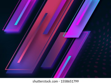 Modern abstract geometric background with gradient stripes and dots. Bright business template. Vector illustration.