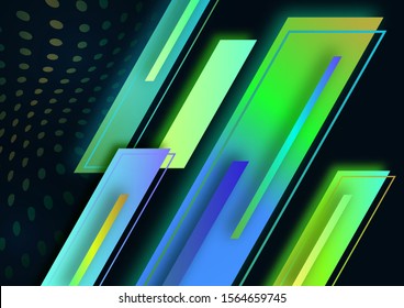 Modern abstract geometric background with gradient stripes and dots. Bright business template. Vector illustration.