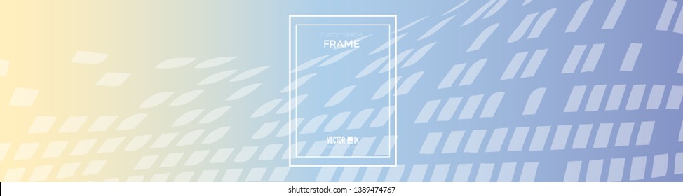 Modern abstract geometric background in minimalist style with pixel. Vector flat cover with elements for design. Customizable frame