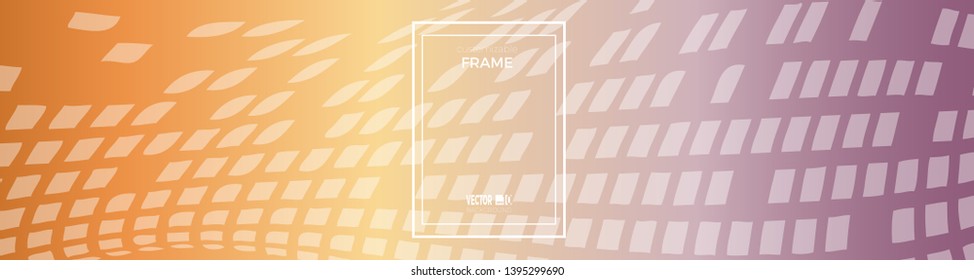 Modern abstract geometric background in minimalist style with pixel. Vector flat cover with elements for design. Customizable frame
