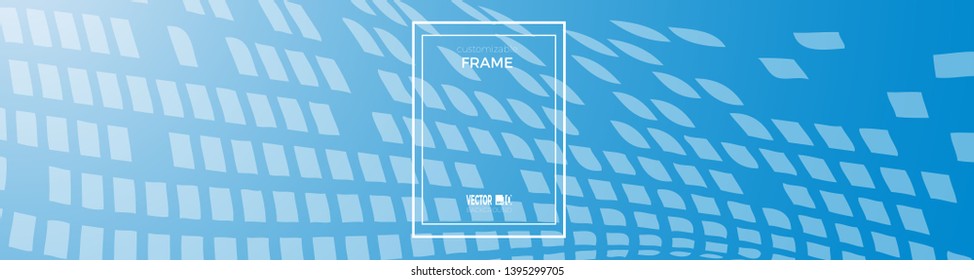 Modern abstract geometric background in minimalist style with pixel. Vector flat cover with elements for design. Customizable frame