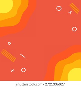 Modern Abstract Geometric Background with Orange and Red Vibrant Wavy Shapes