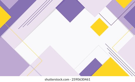 Modern Abstract Geometric Background with Purple and Yellow Shapes – Futuristic Minimal Design for Presentations, Web Banners, and Social Media