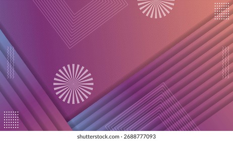 Fondo geométrico Abstractas moderno con degradado rosa púrpura y Formas en capas. Ilustración vectorial