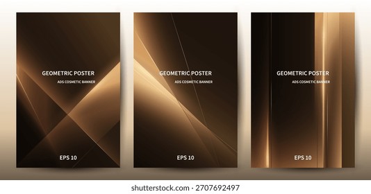  Fondo geométrico Abstractas moderno con lujoso resplandor dorado