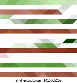 modern abstract geometric background of triangles of white, green, brown in mosaic style, vector illustration