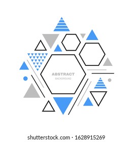 Modern abstract geometric background with triangles and hexagons in minimalistic style. Vector illustration.