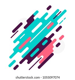Modern abstract geometric background with various rounded linear figures. Vector illustration of a dynamic composition.