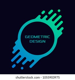 Modern abstract geometric background with various rounded linear figures. Vector illustration of a dynamic composition.