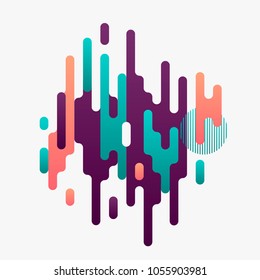 Modern abstract geometric background with various rounded linear figures. Vector illustration of a dynamic composition.