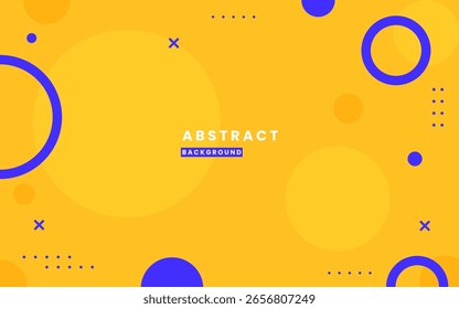 Fondo geométrico Abstractas moderno con círculos amarillos y azules para presentación y diseño de Anuncio, Vector de ilustración 10 eps.