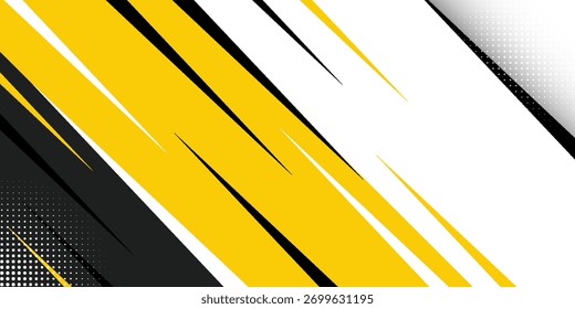 Modern Abstract Geometric Background with Yellow, Black, and White Diagonal Lines – Dynamic Business Design, Futuristic Pattern, and Stylish Corporate Template for Digital Artwork and Branding