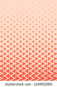 Modern abstract geometric background. Zigzag and halftone triangles. Pink and orange gradient. Vector eps10.