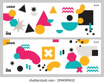 Modern abstract geometric banner template for event and bussines