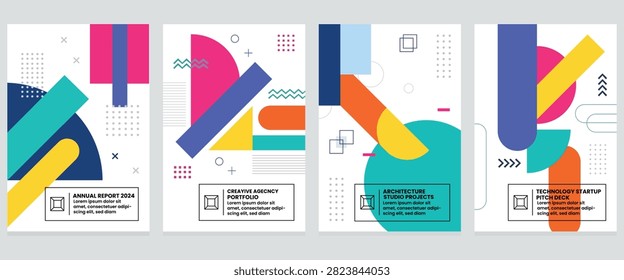 Modern abstract geometric banner templates featuring colorful creative layouts for branding marketing advertising social campaigns presentations and professional graphic design resources with contemporary visual style