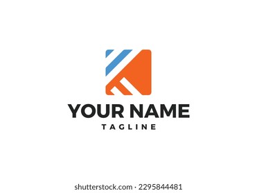 Diseño de logotipo de letras K con base geométrica y abstracta moderna para el sector inmobiliario, las finanzas y los negocios industriales. 
