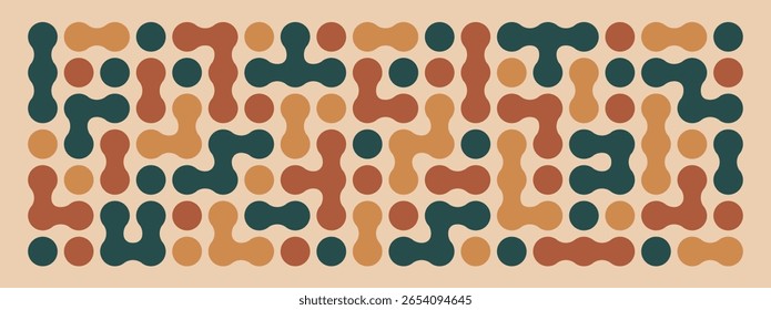 Modern abstract geometric blob pattern on white background. Circular vector grid design with organic liquid shapes. Perfect for tech, branding, posters, packaging, and modern web backgrounds.