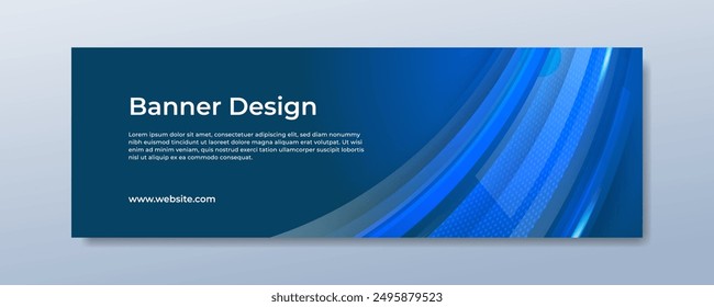 Modern abstract geometric blue banner background with shadow suit for business corporate banner backdrop presentation and much more Premium Vector