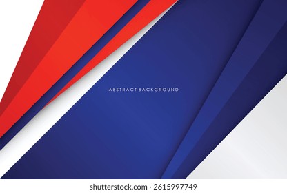Modern abstract geometric blue, red, white and silver luxury color background