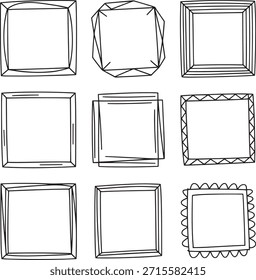 Modern Abstract Geometric Border and Frame Design Set