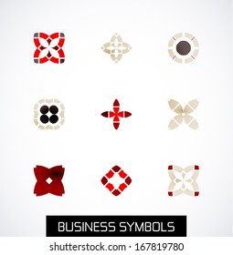 Modern abstract geometric business icons. Icon set
