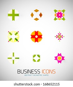 Modern abstract geometric business icons. Icon set