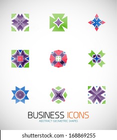 Modern abstract geometric business icons. Icon set