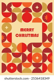 Modern abstract geometric christmas card, contemporary geometric christmas card