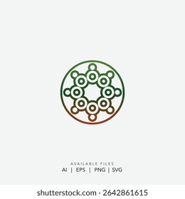 Modern Abstract Geometric Circle Logo with Interconnected Elements, Minimalist Circular Pattern Logo Symbolizing Unity and Balance