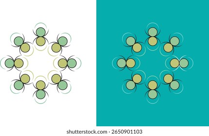 Modern Abstract Geometric Circles Vector Set. Minimalist Symmetrical Design.
