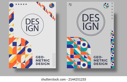 Modern abstract geometric colorful cover set