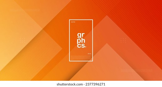 Modern abstract geometric colorful orange background with simple line and shapes. Cool orange design. Bright and trendy with 3d pattern concept. Eps10 vector