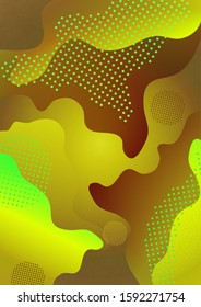 Modern abstract geometric composition with decorative waves, shapes and dots. Creative background for your design. Vector illustration