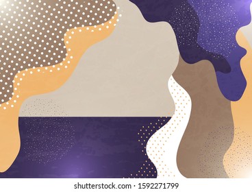 Modern abstract geometric composition with decorative waves, shapes and dots. Creative background for your design. Vector illustration