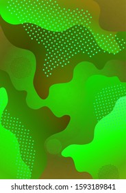 Modern abstract geometric composition with decorative waves, shapes and dots. Creative background for your design. Vector illustration