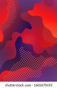 Modern abstract geometric composition with decorative waves, shapes and dots. Creative background for your design. Vector illustration