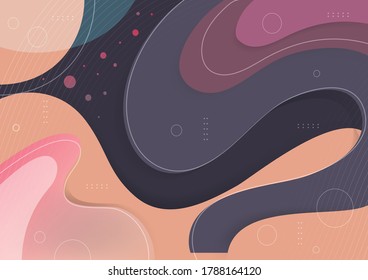 Composición geométrica abstracta moderna con ondas, formas y puntos decorativos. Fondo creativo para tu diseño. Ilustración del vector