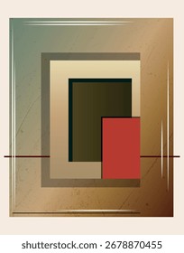 Modern abstract geometric composition with textured background